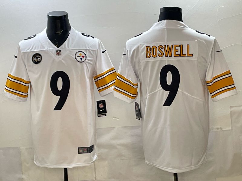 Men Pittsburgh Steelers #9 Boswell White 2025 Nike Limited NFL Jersey style 01